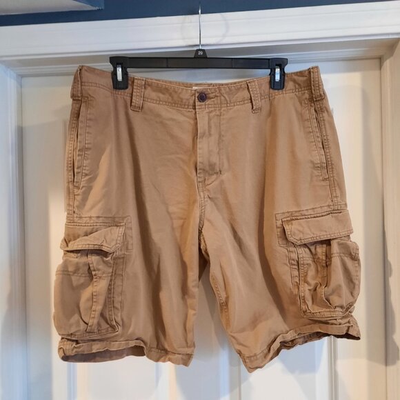 Gap Shorts Mens 38 Tan Khakis Cargo Vtg Y2K Heavy‎ Utility Baggy Military 11" - Picture 1 of 9